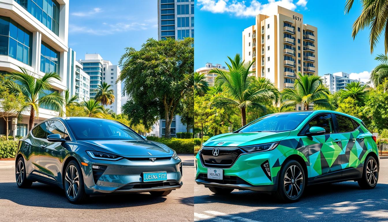 Comparativo entre carros elétricos e híbridos