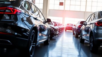 Carros em movimento, indicando crescimento de vendas.